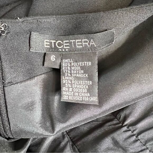 Etcetera Solid Black V-Neck Half sleeve Wool blend dress size 6 - Picture 5 of 7